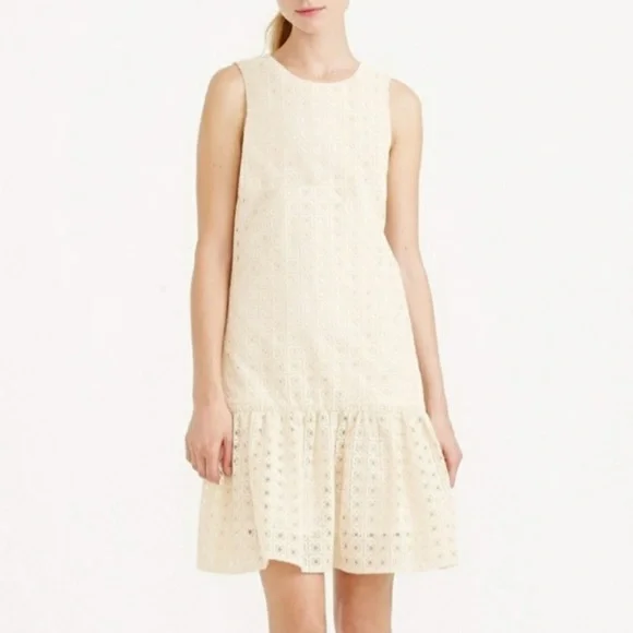 J. Crew | Dresses | J Crew Anna Organza Eyelet Drop Waist Dress Size 4 |  Poshmark
